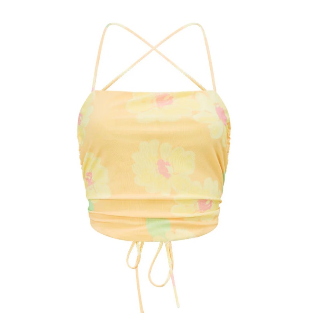SABO Skirt Dalton Scarf Top in Pastel Floral – Size Small – Like New